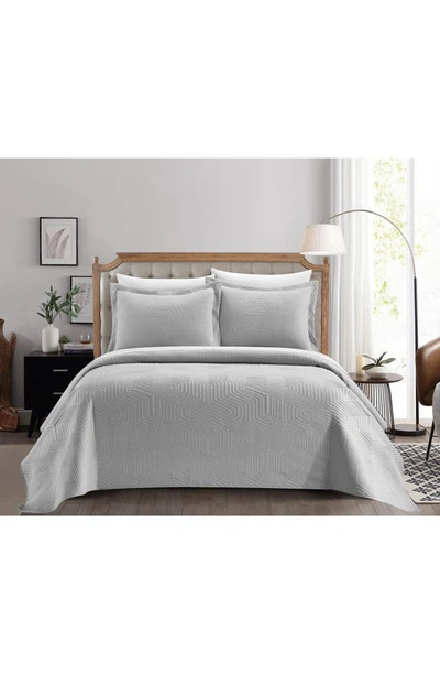 Chic Felicia 3-piece Quilt Set In Gray