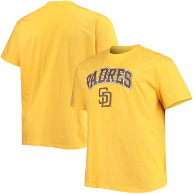 Profile Men's Gold San Diego Padres Big And Tall Secondary Logo T-shirt