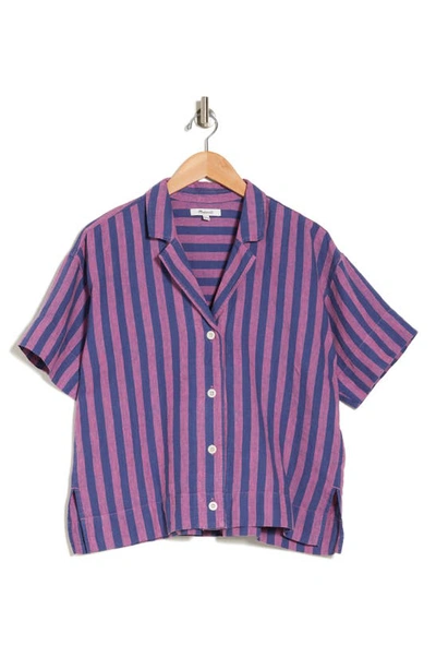 Madewell Stripe Square Camp Shirt In Dusty Twilight