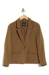 Madewell Single Button Cropped Dropped Collar Blazer In Light Roast