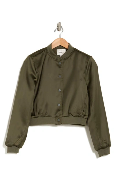 Industry Republic Clothing Crop Bomber Jacket In Forever Olive