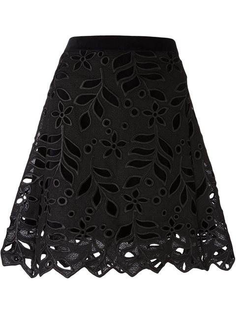See By Chloé Floral Embroidered Skirt | ModeSens