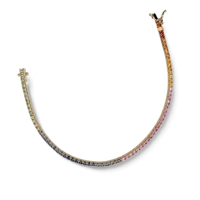 Diana M. 3.58 Carat Multicolor Sapphire Bracelet In Yellow