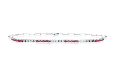 Diana M. Diana M . 1.15 Carat Ruby And Diamond Fashion Bracelet In White
