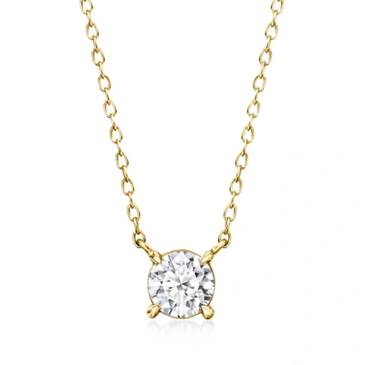 Ross-simons Lab-grown Diamond Solitaire Necklace In 18kt Gold Over Sterling In Multi