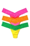 Hanky Panky Low Rise Lace Thong In Multi