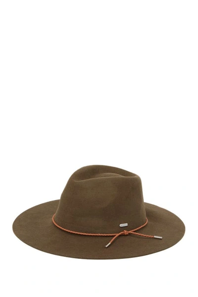San Diego Hat Strap Detail Dented Wool Hat In Brown