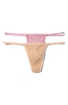 Hanky Panky Assorted Thongs In Provence Pink/ Biscotti
