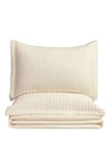 Woven & Weft Channel Stitch Quilt Set In Oatmeal