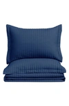 Woven & Weft Channel Stitch Quilt Set In Navy