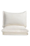 Woven & Weft Channel Stitch Quilt Set In Whisper White