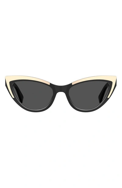 Moschino 53mm Cat Eye Sunglasses In Black/ Grey