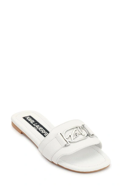 Karl Lagerfeld Monroe Slide Sandal In Bright White