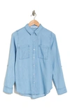 Calvin Klein Jeans Est.1978 Roll Tab Long Sleeve Button-up Shirt In Chambray