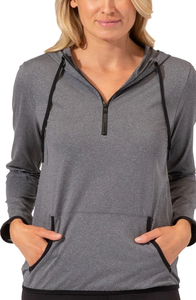 Threads 4 Thought Performance Jersey Quarter-zip Hoodie In Heather Charcoal