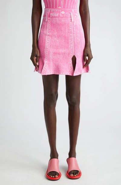 Ph5 Dahlia Intarsia Stretch-knit Mini Skirt In Pink