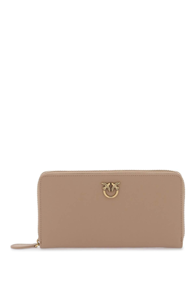 Pinko Maxi Rider Zip Around Wallet In Beige