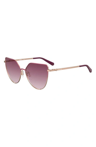 Moschino 59mm Cat Eye Sunglasses In Fuchsia/ Pink Gradient
