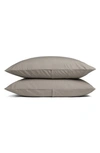 Parachute Set Of 2 100% Cotton Percale Pillowcases In Putty