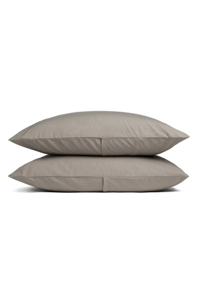 Parachute Set Of 2 100% Cotton Percale Pillowcases In Putty