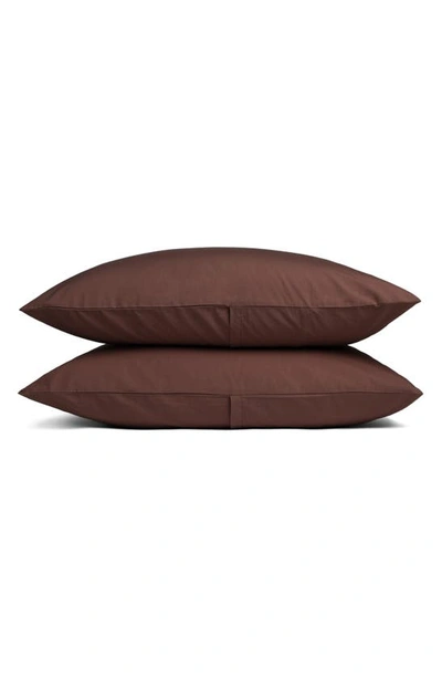 Parachute Set Of 2 100% Cotton Percale Pillowcases In Raisin