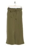 Industry Republic Clothing Wide Leg Paperbag Pants In Olive