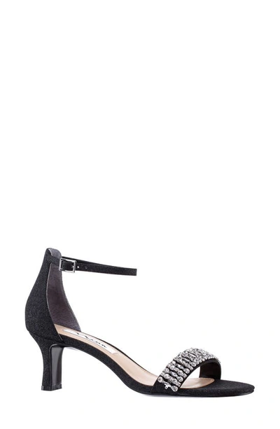 Nina Britany Ankle Strap Sandal In Black Fantasy Net