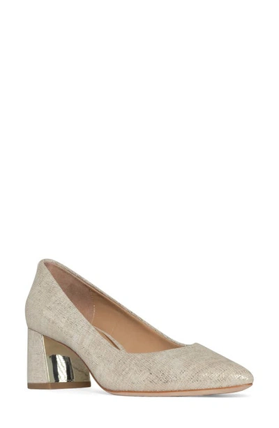 Donald Pliner Metallic Snakeskin Print Pump In Platino