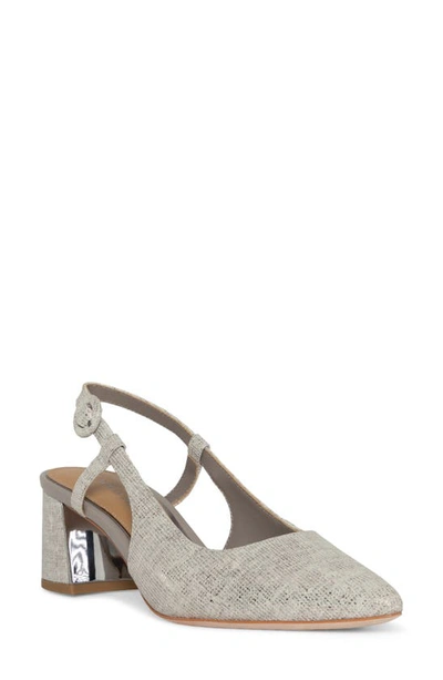 Donald Pliner Snakeskin Print Slingback Pump In Pewter