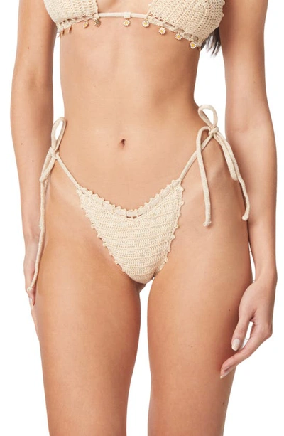 Capittana Trinidad Crochet Bikini Bottoms In Ivory