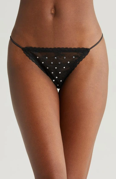 Love Stories Roomie Diamante Thong In Black