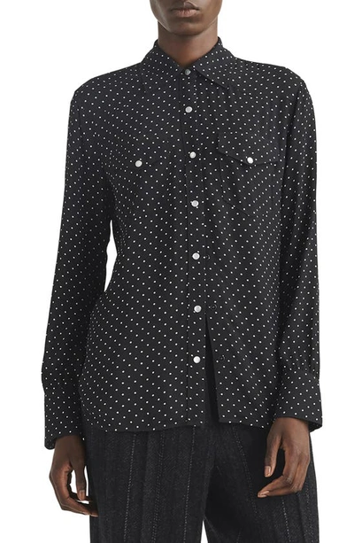 Rag & Bone Faren Polka Dot Shirt In Polkadt