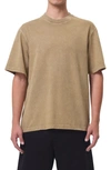 Agolde Asha Oversize Mock Neck T-shirt In Wheat