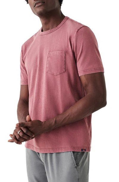 Faherty Organic Cotton Pocket T-shirt In Plum Wine