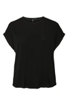 Vero Moda Curve Bicca Crewneck T-shirt In Black