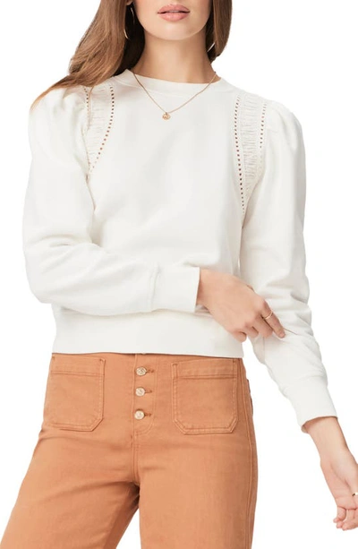 Paige Dorea Cotton Sweatshirt In White