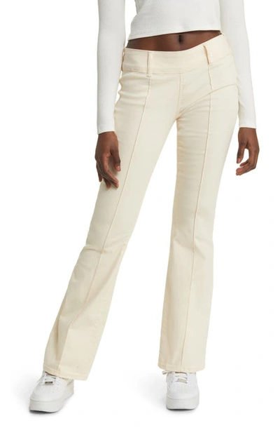 Pacsun Front Seam Flare Trousers In Ecru