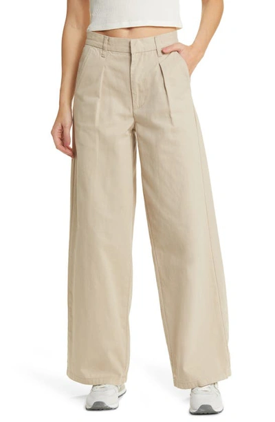 Pacsun High Waist Wide Leg Pants In Feather Grey