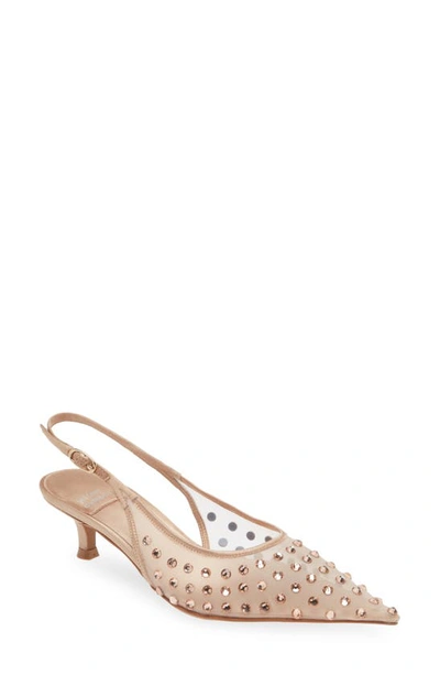 Jeffrey Campbell Persona Pointed Toe Slingback Pump In Natural
