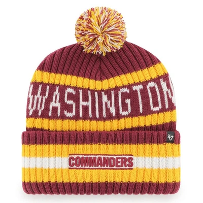 47 '  Burgundy Washington Commanders Bering Cuffed Knit Hat With Pom