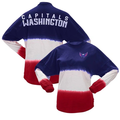 Spirit Jersey Fanatics Branded Navy/red Washington Capitals Ombre Long Sleeve T-shirt In Navy,red