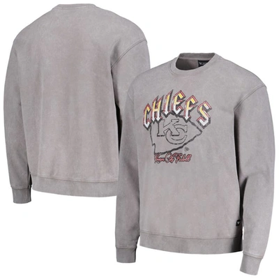 The Wild Collective Unisex  Grey Kansas City Chiefs Distressed Pullover Sweatshirt