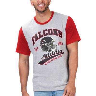 G-iii Sports By Carl Banks Grey Atlanta Falcons Black Label T-shirt In Heather Grey