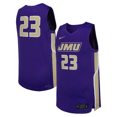 Nike #23 Purple James Madison Dukes Replica Basketball Jersey
