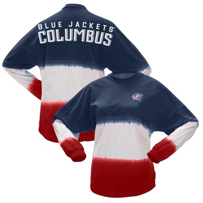 Spirit Jersey Fanatics Branded Navy/red Columbus Blue Jackets Ombre Long Sleeve T-shirt