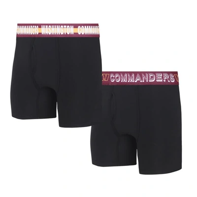 Concepts Sport Washington Commanders Gauge Knit Boxer Brief Two-pack In Black