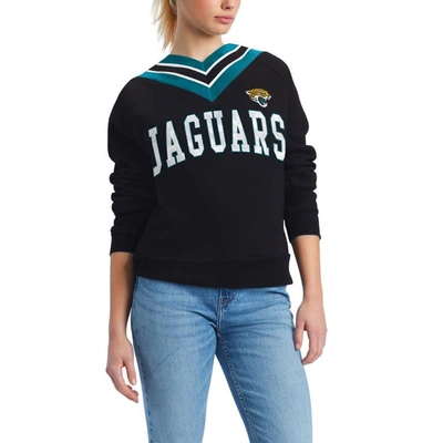 Tommy Hilfiger Black Jacksonville Jaguars Heidi V-neck Pullover Sweatshirt