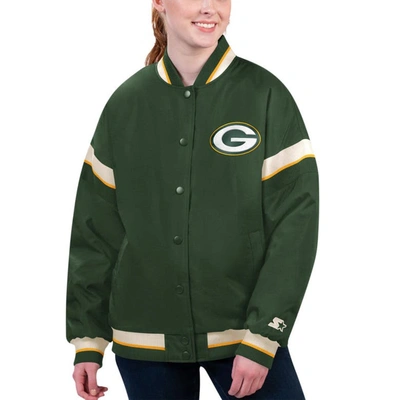 Starter Green Green Bay Packers Tournament Full-snap Varsity Jacket