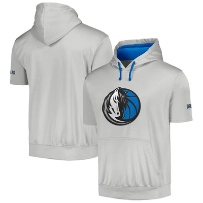 Fanatics Men's  Silver, Royal Dallas Mavericks Short Sleeve Pullover Hoodie In Silver,royal