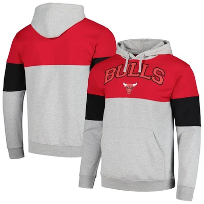 Fanatics Branded Red Chicago Bulls Contrast Pieced Pullover Hoodie